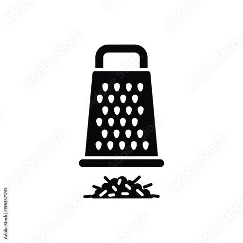 Kitchen grater vector icon, food preparation tool for grating cheese or vegetables, cooking utensil, culinary equipment.
