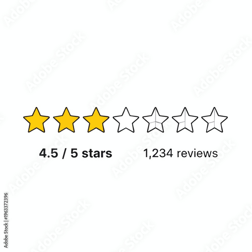 Three yellow stars and two empty stars indicate 4.5/5 stars, 1,234 reviews