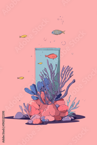 Reef-Safe Sunscreen Tube on Coral Reef