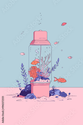 Reef-Safe Sunscreen Tube on Coral Reef