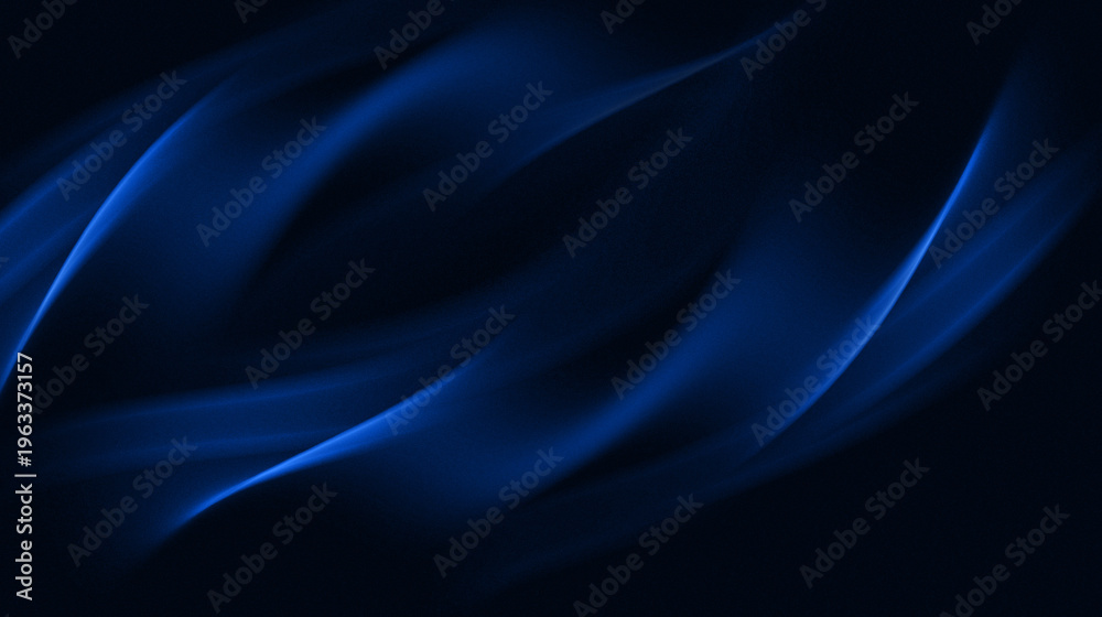 Fototapeta premium These curving blue lines resemble flowing smoke, strands of silk, or dynamic beams of light. Their shape creates a sense of smooth, elegant movement.
