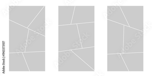 Image collage layout template. Mosaic mood board grid collection. Picture frame set. Photo album concept idea for banner, poster, comic page, flyer, brochure, booklet, memory wall design. Vector pack