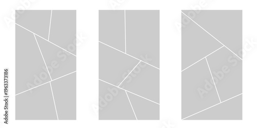 Image collage layout template. Mosaic mood board grid collection. Picture frame set. Photo album concept idea for banner, poster, comic page, flyer, brochure, booklet, memory wall design. Vector pack