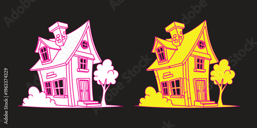 Vibrant thermal imaging of two houses