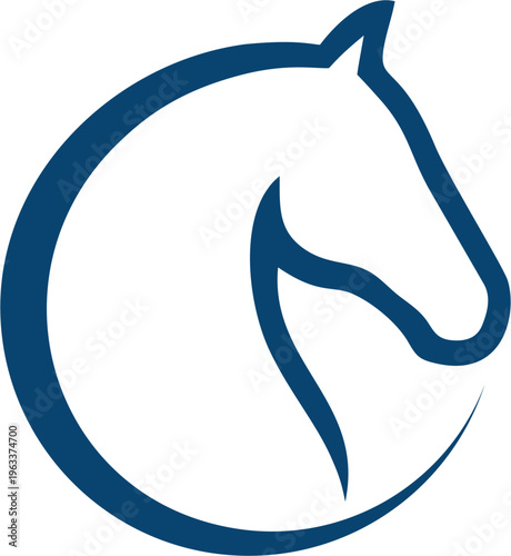 blue horse head illustration