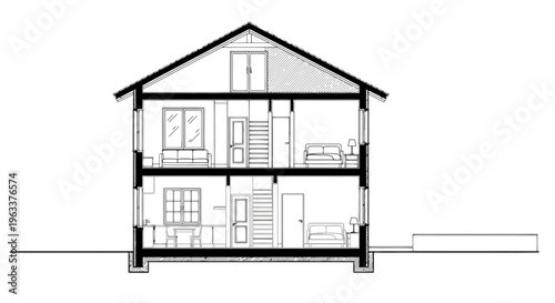 Detailed cross section of house.
