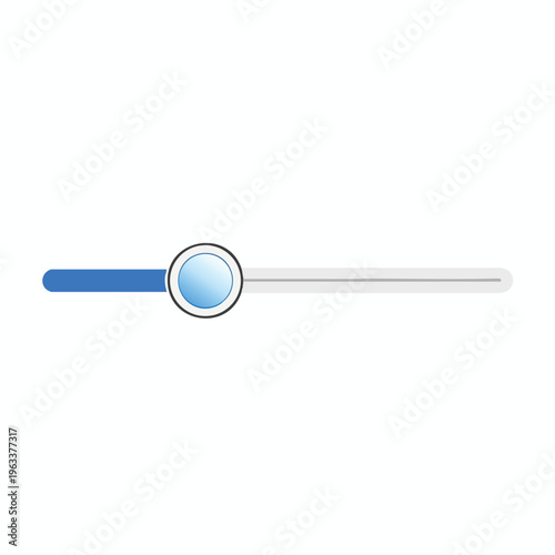 A blue horizontal slider bar with a circular blue and white handle on a white background