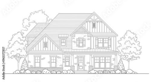 Large Two Story House Exterior Design.