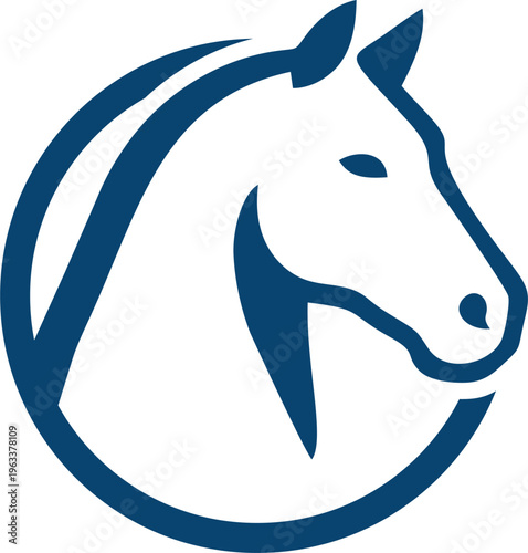 blue horse head illustration