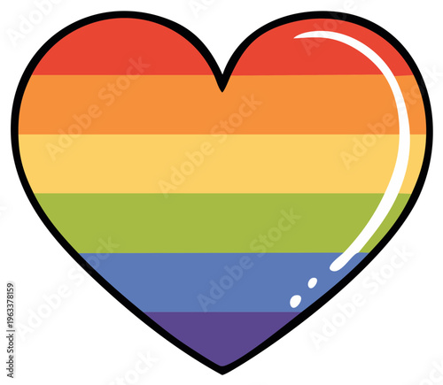 Free Download Heart shape graphic, rainbow flag design, LGBT pride, love concept, illustration - GFXLoad