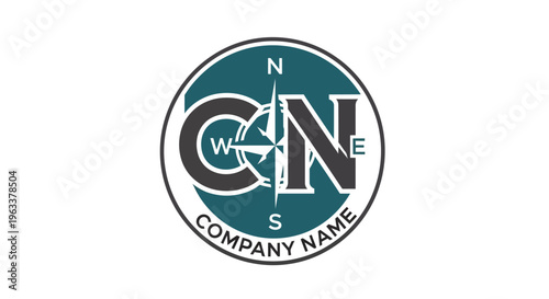 Company logo template with globe design.