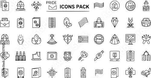 Pride Icons Pack: Diverse Symbols of Love, Equality, and Community