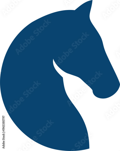 blue horse head illustration