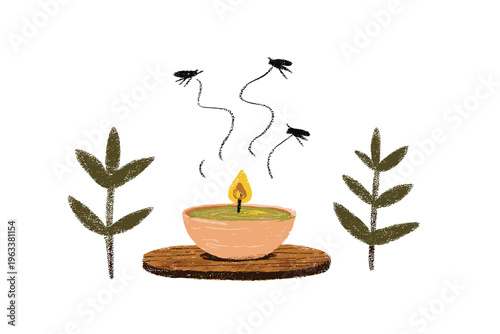 Terracotta Citronella Candle Mosquito Repellent