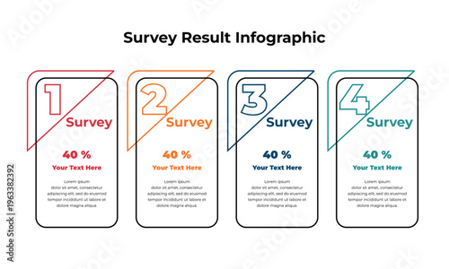 Modern Survey Result Infographic Template with Four Numbered Data Options