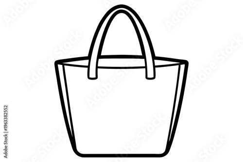 Minimal Tote Bag Icon Vector – Simple Shopping Bag Outline SVG