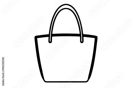 Minimal Tote Bag Icon Vector – Simple Shopping Bag Outline SVG