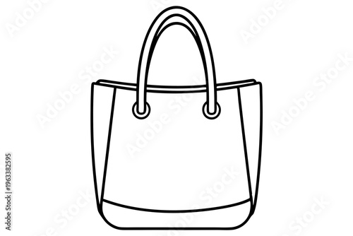 Minimal Tote Bag Icon Vector – Simple Shopping Bag Outline SVG