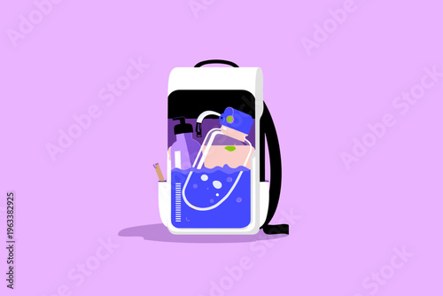 Backpack Hydration Bladder Vector Illustration