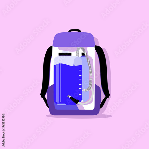Backpack Hydration Bladder Vector Illustration