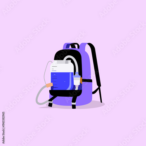 Backpack Hydration Bladder Vector Illustration