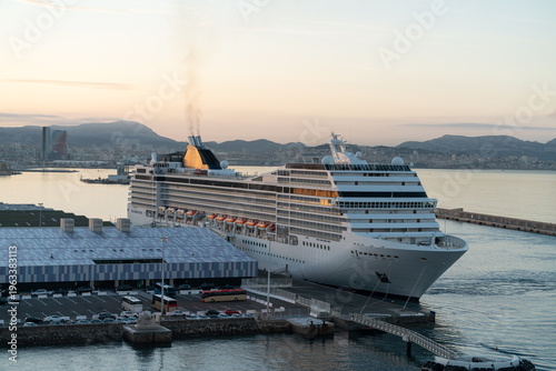 Принти на полотні Cruise ship at Marseille Provence cruise terminal in Marseille, France