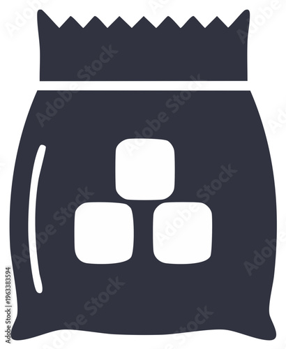 Sugar cubes packaging graphic icon illustration isolated drawing