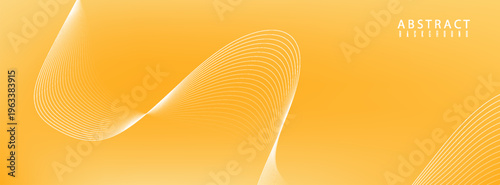 Solid yellow orange gradient simple tone color background. White flowing lines design. poster