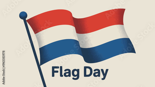 A stylized illustration of a dark blue ship sailing on blue waves