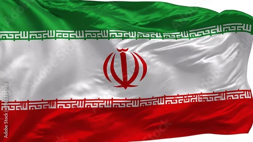 National Flag of Iran Waving in the Wind with Symbolism and Vibrant Colors