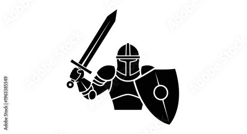 vector illustration of a knight with a sword