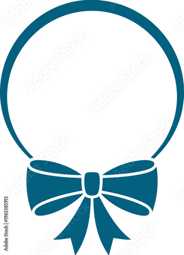 Minimal  Circle Frame with Ribbon Bow Elegant Logo Design