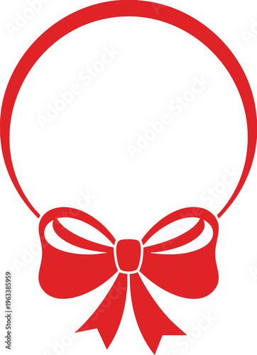Minimal  Circle Frame with Ribbon Bow Elegant Logo Design