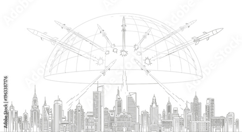 City Skyline with Skyscrapers and Towers.