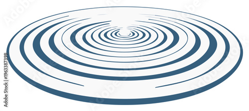Expanding Water Ripples Emanating from a Central Impact Point Circular Waves