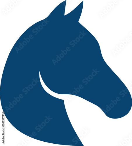 blue horse head illustration