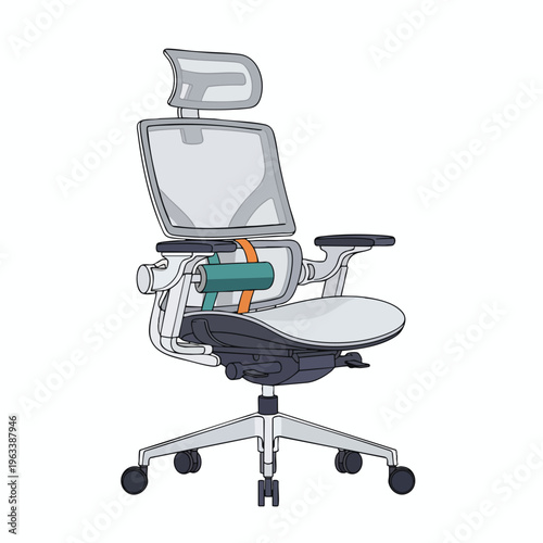 Ergonomic mesh office chair with adjustable lumbar support and headrest