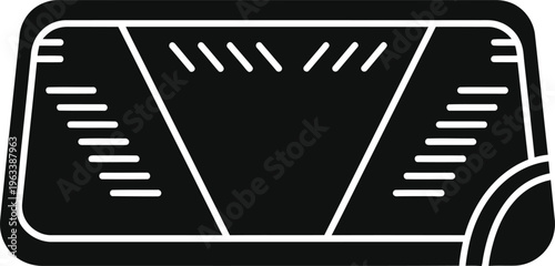 Black and white illustration of a modern rectangular television or monitor screen high quality professional detailed