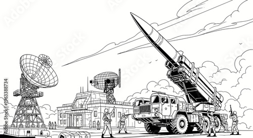 Missile launch vehicle military equipment.