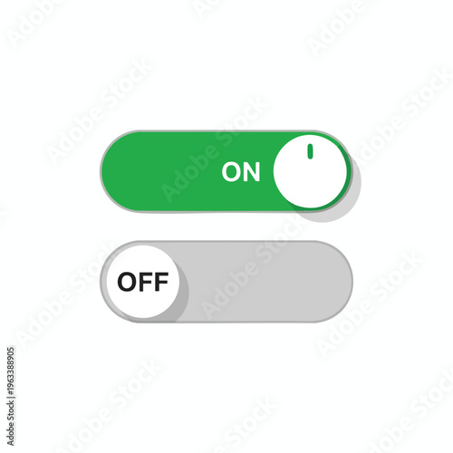Two toggle switches, one set to "ON" (green) and one to "OFF" (grey)