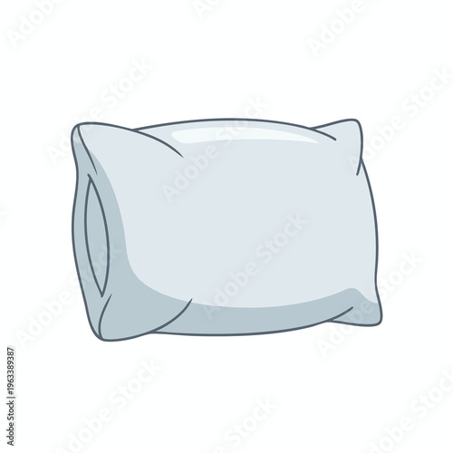 Simple, plush light gray pillow with soft blue shading, presented on white