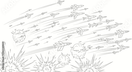 Space Battle Scene With Spaceships.