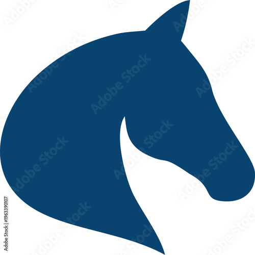 blue horse head illustration