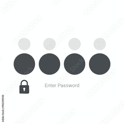 Four abstract human figures with a padlock and text prompt