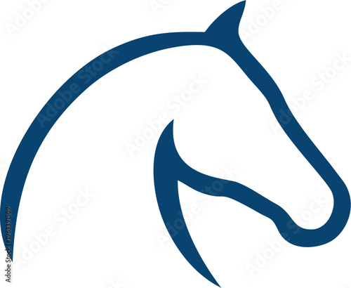 blue horse head illustration