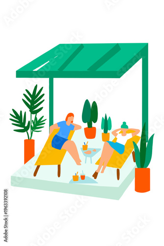 Modern Patio with Gentle Misting System