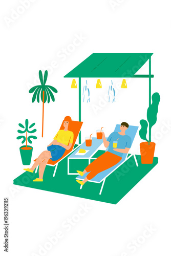 Modern Patio with Gentle Misting System