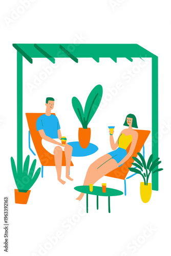 Modern Patio with Gentle Misting System