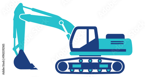 Excavator Machine Digging Bucket Construction Vehicle Industrial Equipment Vector