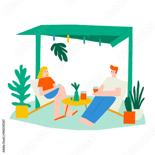 Modern Patio with Gentle Misting System